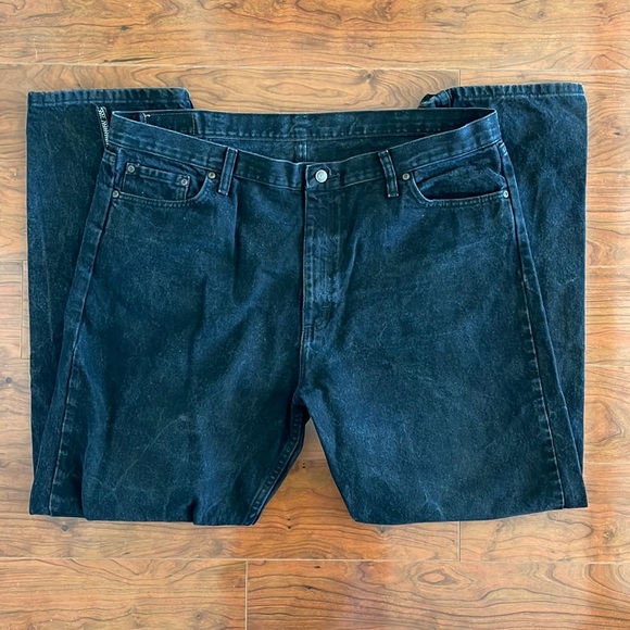 COPY - Wrangler Black Denim Straight Leg Jeans - Picture 1 of 7